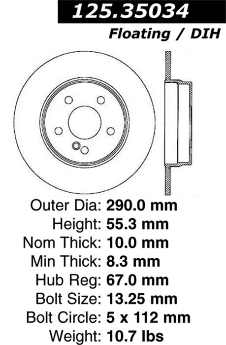 StopTech 125.35034CRY StopTech Cryostop Premium High Carbon Rotor; Rear - Truck Part Superstore