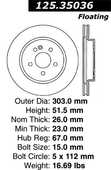 StopTech 125.35036CRY StopTech Cryostop Premium High Carbon Rotor; Front - Truck Part Superstore