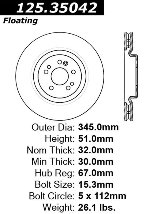 StopTech 125.35042CRY StopTech Cryostop Premium High Carbon Rotor; Front - Truck Part Superstore
