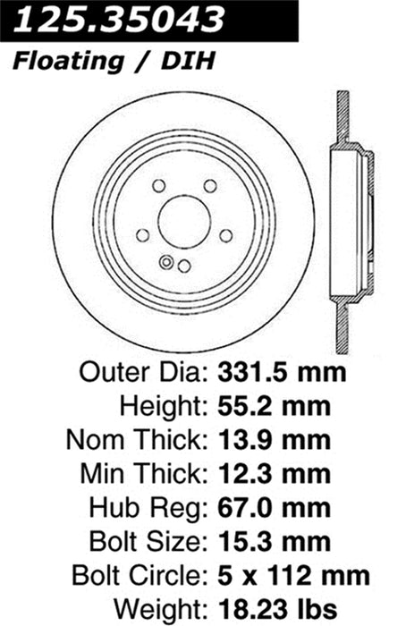 StopTech 125.35043CRY StopTech Cryostop Premium High Carbon Rotor; Rear - Truck Part Superstore