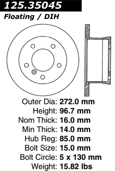 StopTech 125.35045CRY StopTech Cryostop Premium High Carbon Rotor; Rear - Truck Part Superstore