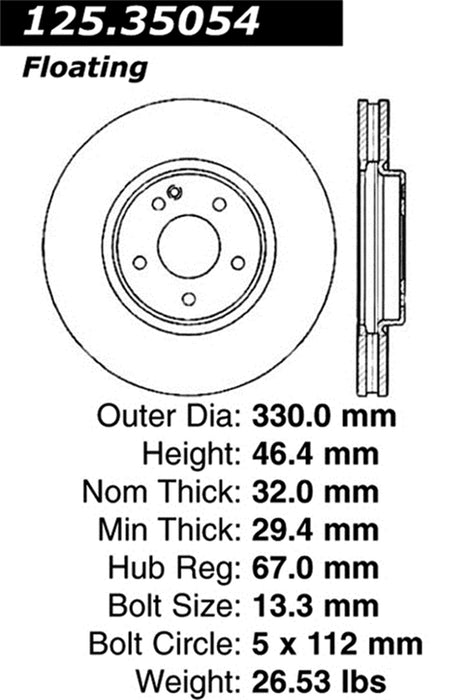 StopTech 125.35054CRY StopTech Cryostop Premium High Carbon Rotor; Front - Truck Part Superstore