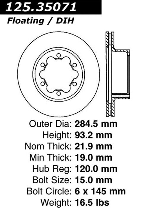 StopTech 125.35071CRY StopTech Cryostop Premium High Carbon Rotor; Rear - Truck Part Superstore