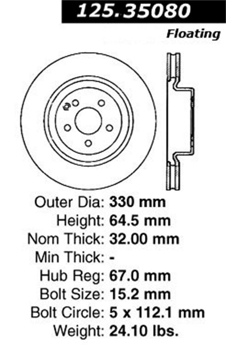 StopTech 125.35080CRY StopTech Cryostop Premium High Carbon Rotor; Front - Truck Part Superstore