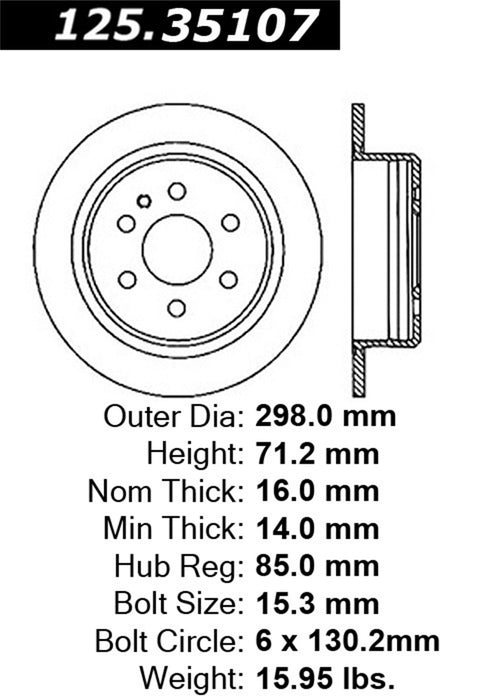 StopTech 125.35107CRY StopTech Cryostop Premium High Carbon Rotor; Rear - Truck Part Superstore