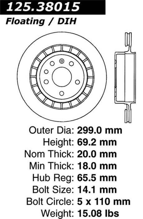 StopTech 125.38015CRY StopTech Cryostop Premium High Carbon Rotor; Rear - Truck Part Superstore