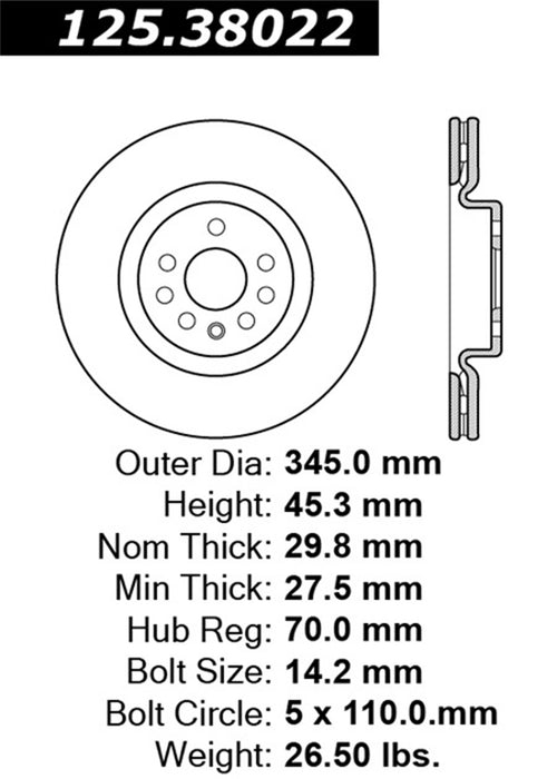 StopTech 125.38022CRY StopTech Cryostop Premium High Carbon Rotor; Front - Truck Part Superstore