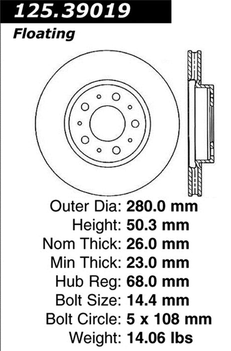 StopTech 125.39019CRY StopTech Cryostop Premium High Carbon Rotor; Front - Truck Part Superstore