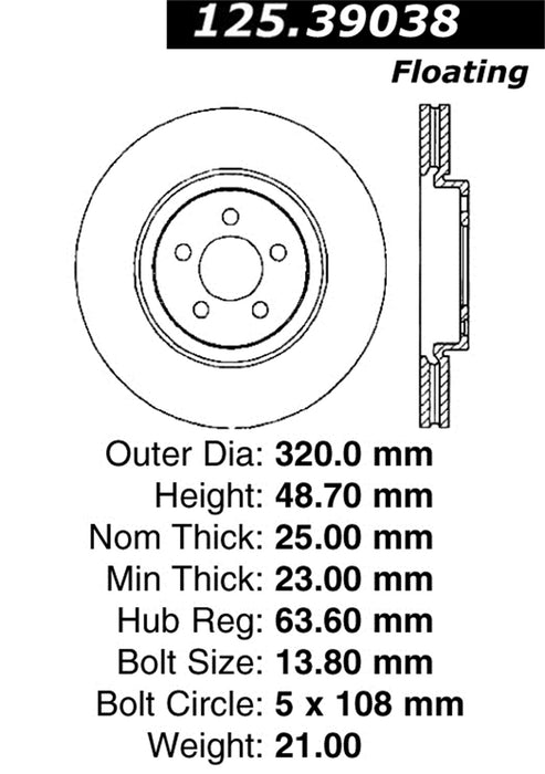 StopTech 125.39038CRY StopTech Cryostop Premium High Carbon Rotor; Front - Truck Part Superstore
