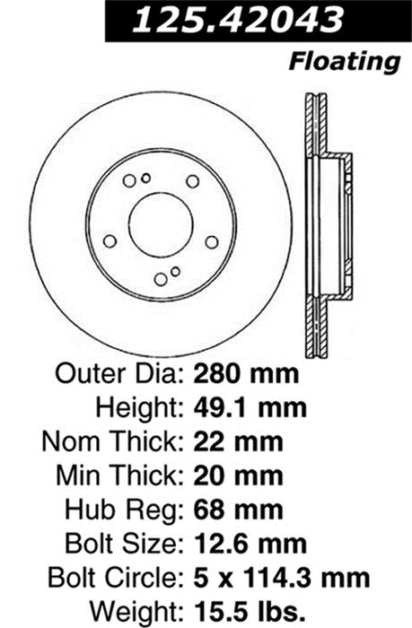 StopTech 125.42043CRY StopTech Cryostop Premium High Carbon Rotor; Front - Truck Part Superstore