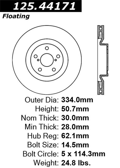 StopTech 125.44171CRY StopTech Cryostop Premium High Carbon Rotor; Front Right - Truck Part Superstore