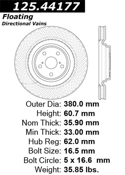 StopTech 125.44177CRY StopTech Cryostop Premium High Carbon Rotor; Front Right - Truck Part Superstore