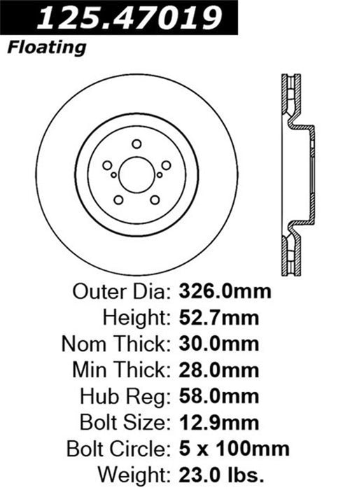 StopTech 125.47019CRY StopTech Cryostop Premium High Carbon Rotor; Front - Truck Part Superstore