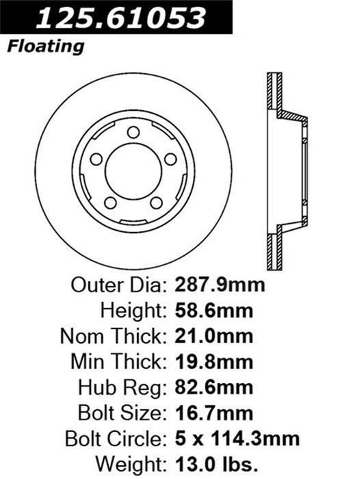 StopTech 125.61053CRY StopTech Cryostop Premium High Carbon Rotor; Front - Truck Part Superstore