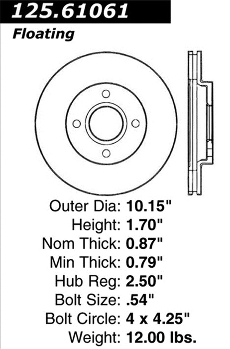StopTech 125.61061CRY StopTech Cryostop Premium High Carbon Rotor; Front - Truck Part Superstore