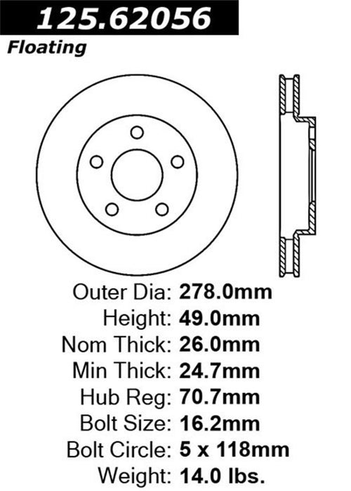 StopTech 125.62056CRY StopTech Cryostop Premium High Carbon Rotor; Front - Truck Part Superstore