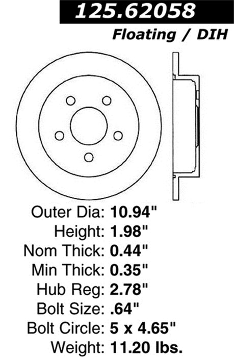 StopTech 125.62058CRY StopTech Cryostop Premium High Carbon Rotor; Rear - Truck Part Superstore