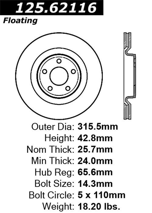 StopTech 125.62116CRY StopTech Cryostop Premium High Carbon Rotor; Front - Truck Part Superstore