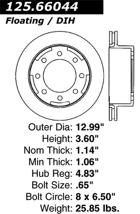 StopTech 125.66044CRY StopTech Cryostop Premium High Carbon Rotor; Rear - Truck Part Superstore