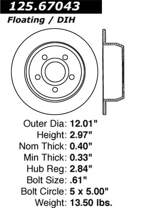 StopTech 125.67043CRY StopTech Cryostop Premium High Carbon Rotor; Rear - Truck Part Superstore
