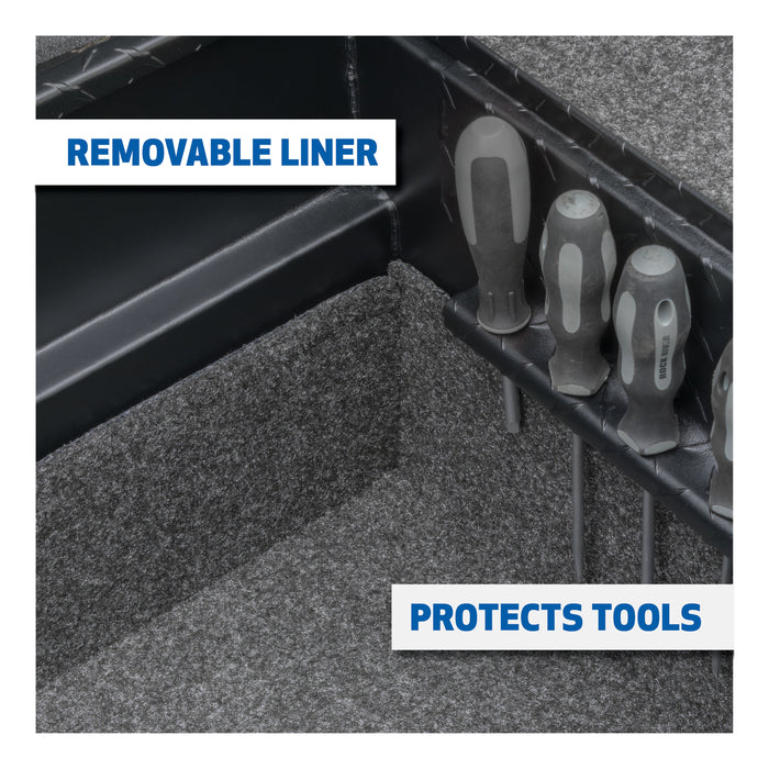 UWS EC11023 Matte Black 63in. Secure Lock Angled Tool Box; Low Profile (Heavy Packaging) - Truck Part Superstore