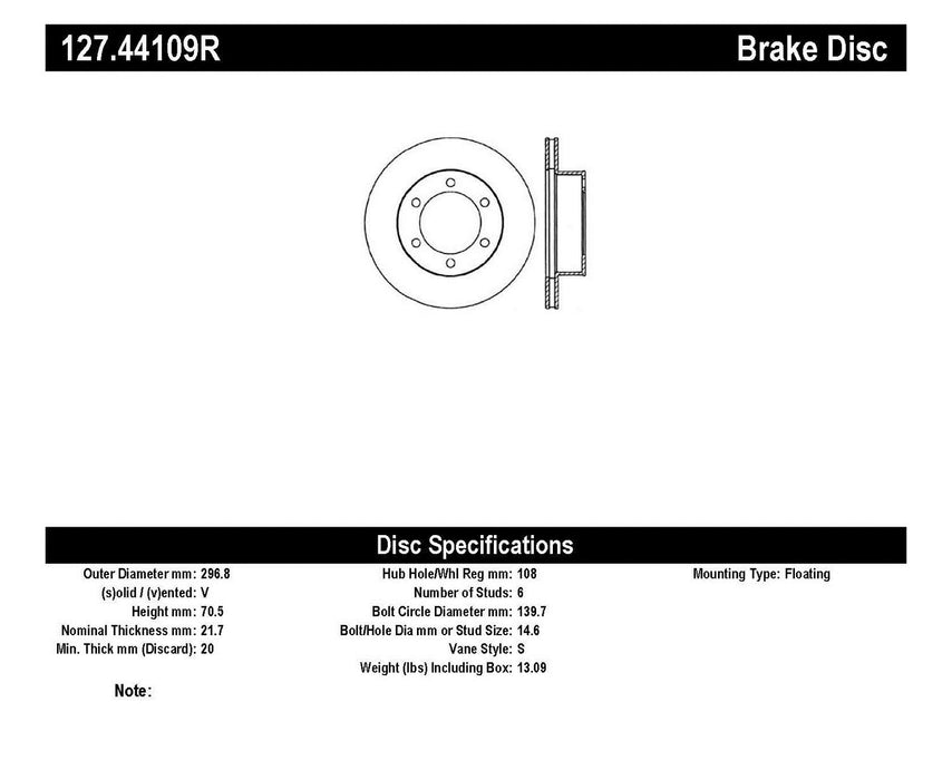 StopTech 127.44109R StopTech Sport Drilled/Slotted Brake Rotor; Front Right - Truck Part Superstore