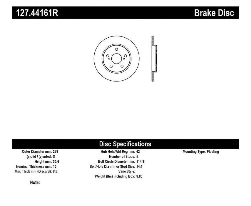 StopTech 127.44161R StopTech Sport Drilled/Slotted Brake Rotor; Rear Right - Truck Part Superstore
