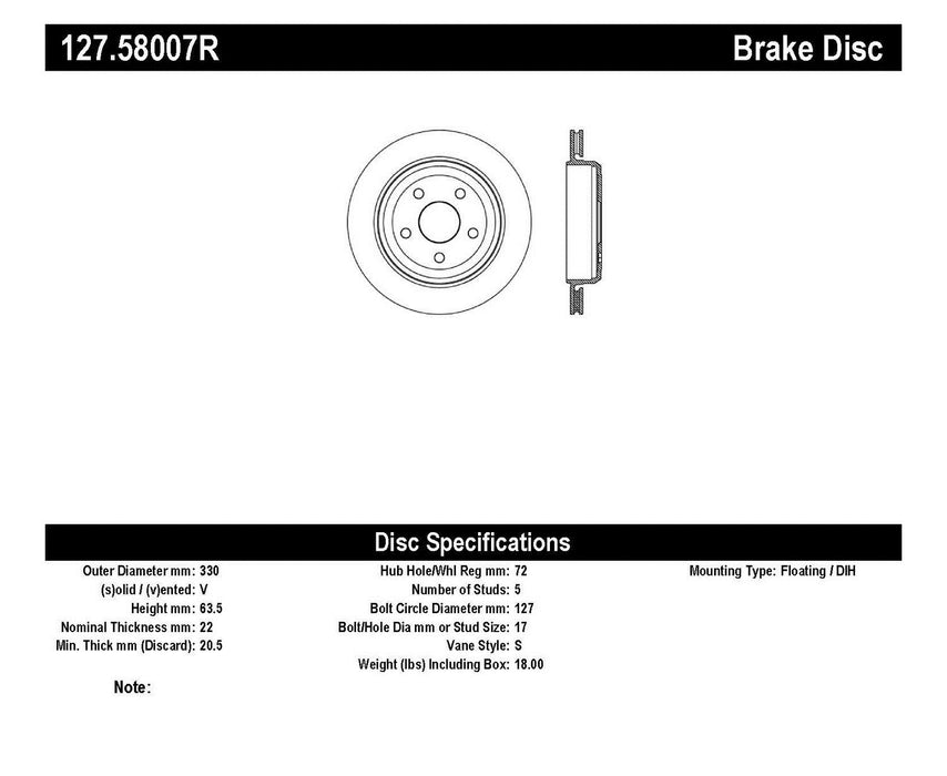 StopTech 127.58007R StopTech Sport Drilled/Slotted Brake Rotor; Rear Right - Truck Part Superstore