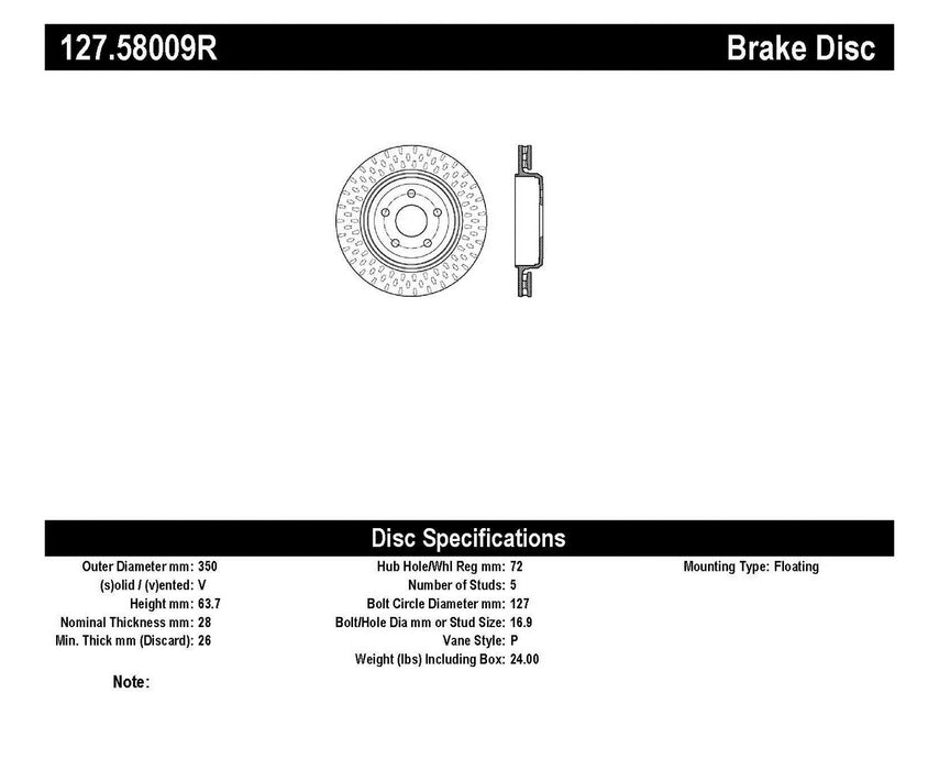 StopTech 127.58009R StopTech Sport Drilled/Slotted Brake Rotor; Rear Right - Truck Part Superstore