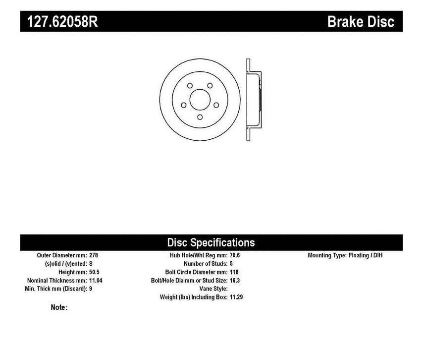 StopTech 127.62058R StopTech Sport Drilled/Slotted Brake Rotor; Rear Right - Truck Part Superstore