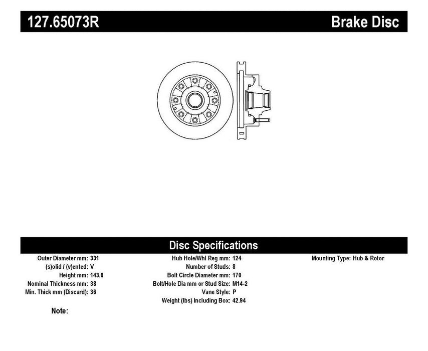 StopTech 127.65073R StopTech Sport Drilled/Slotted Brake Rotor; Front Right - Truck Part Superstore
