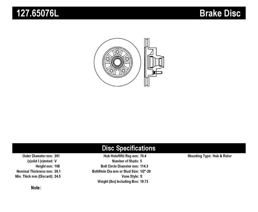 StopTech 127.65076L StopTech Sport Drilled/Slotted Brake Rotor; Front Left - Truck Part Superstore