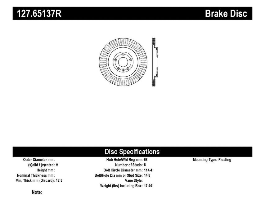 StopTech 127.65137R StopTech Sport Drilled/Slotted Brake Rotor; Rear Right - Truck Part Superstore