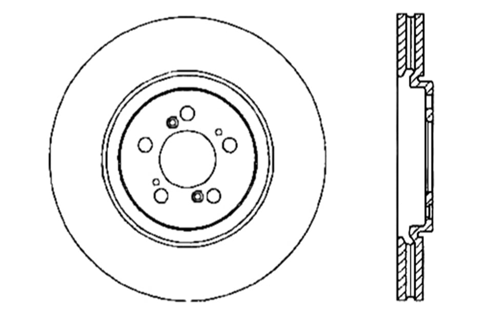 StopTech 128.40043R StopTech Sport Cross Drilled Brake Rotor; Front Right - Truck Part Superstore