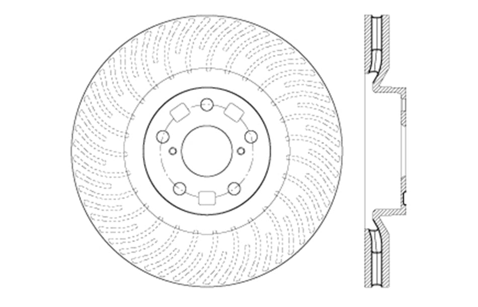 StopTech 128.44185R StopTech Sport Cross Drilled Brake Rotor; Front Right - Truck Part Superstore