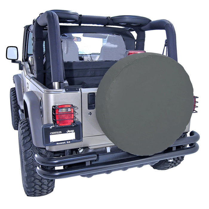 Rugged Ridge 12801.35 Spare Tire Cover; 27-29 in. Tire Diameter; Diamond Black; - Truck Part Superstore