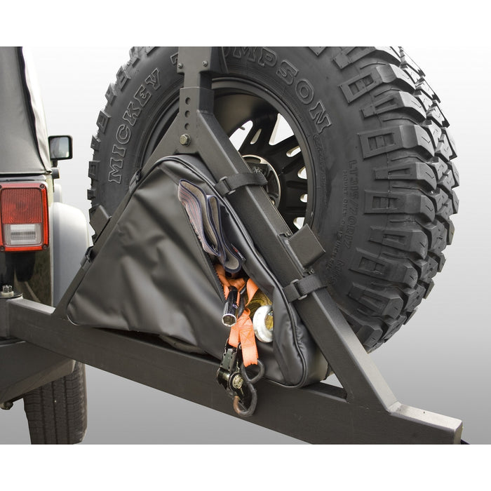 Rugged Ridge 12801.50 Tire Carrier Recovery Bag; For Open Frame Tire Carrier; Textured Black; - Truck Part Superstore