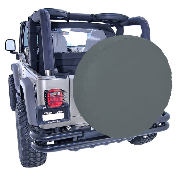 Rugged Ridge 12804.15 Spare Tire Cover; 36 in. Tire Diameter; Black Denim; - Truck Part Superstore