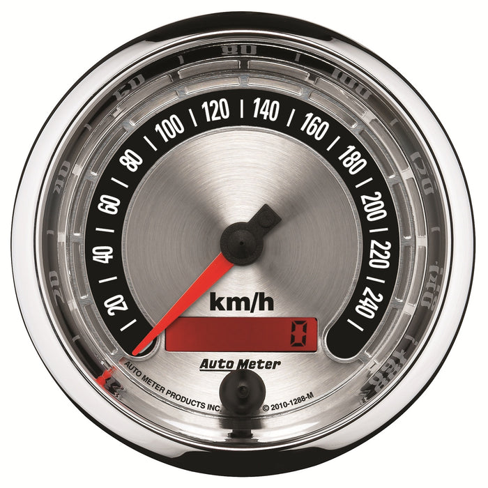 AutoMeter 1288-M GAUGE; SPEEDO.; 3 3/8in.; 260KM/H; ELEC. PROGRAMMABLE; AMERICAN MUSCLE - Truck Part Superstore