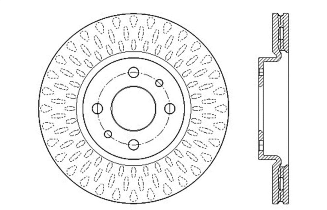 StopTech 128.04002CR StopTech Sport Cryo Cross Drilled Brake Rotor; Front Right - Truck Part Superstore