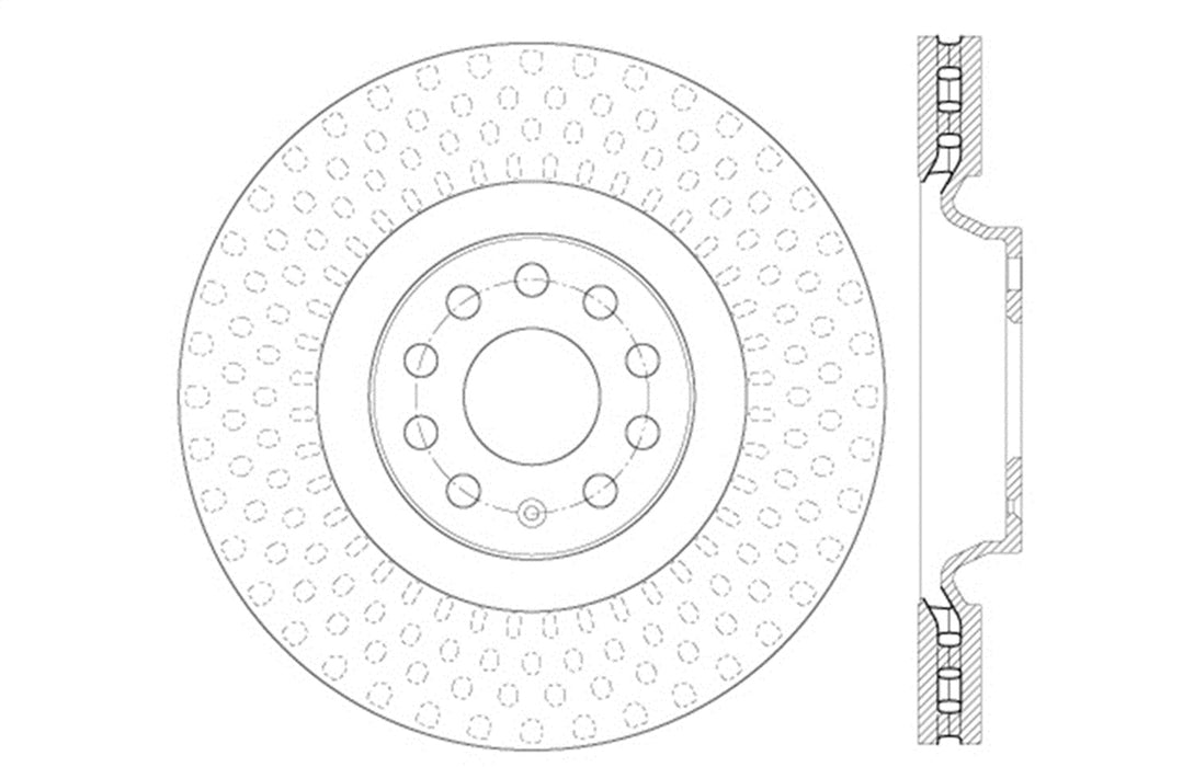 StopTech 128.33144L StopTech Sport Cross Drilled Brake Rotor; Front Left - Truck Part Superstore