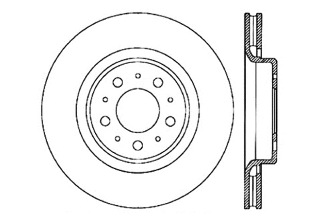 StopTech 128.39023CL StopTech Sport Cryo Cross Drilled Brake Rotor; Front Left - Truck Part Superstore
