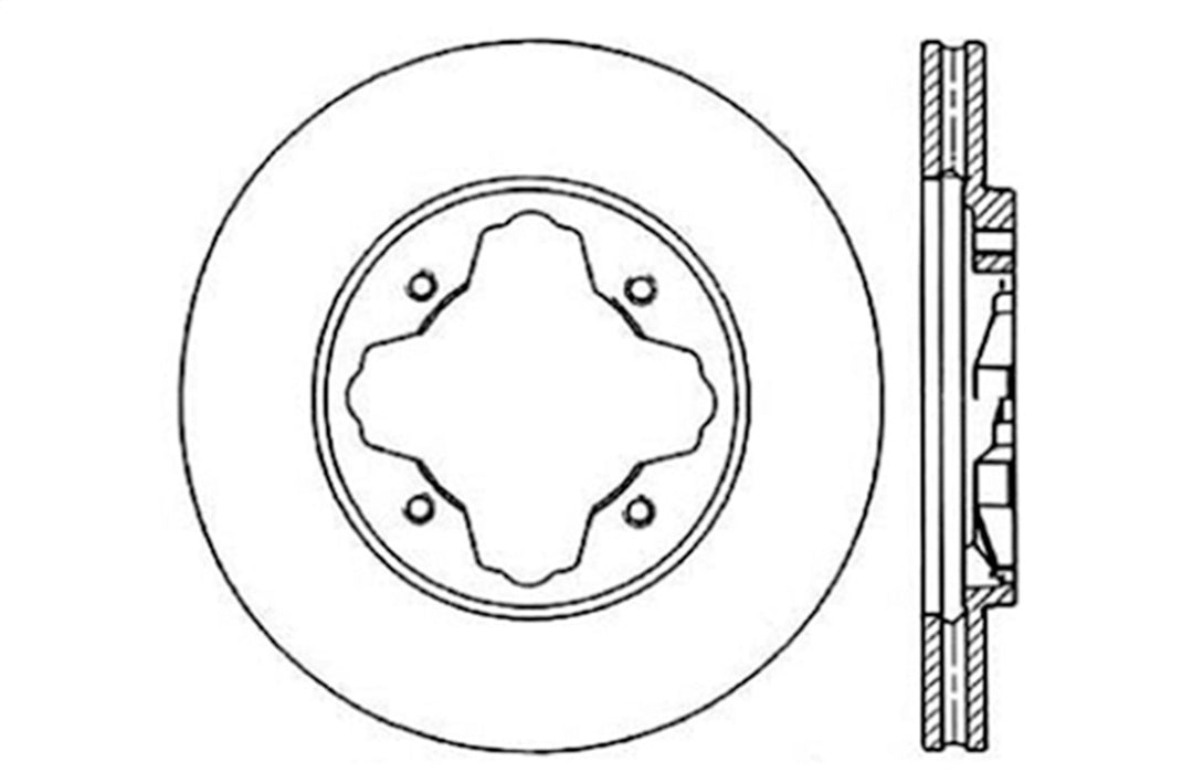 StopTech 128.40022R StopTech Sport Cross Drilled Brake Rotor; Front Right - Truck Part Superstore