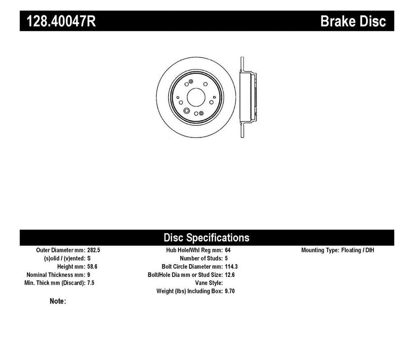 StopTech 128.40047R StopTech Sport Cross Drilled Brake Rotor; Rear Right - Truck Part Superstore