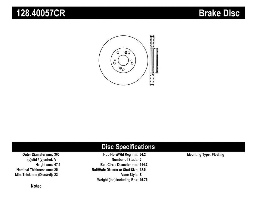 StopTech 128.40057CR StopTech Sport Cryo Cross Drilled Brake Rotor; Front Right - Truck Part Superstore