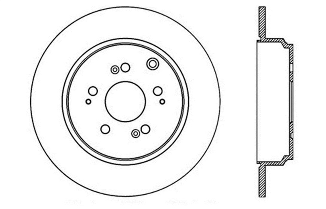 StopTech 128.40072L StopTech Sport Cross Drilled Brake Rotor; Rear Left - Truck Part Superstore
