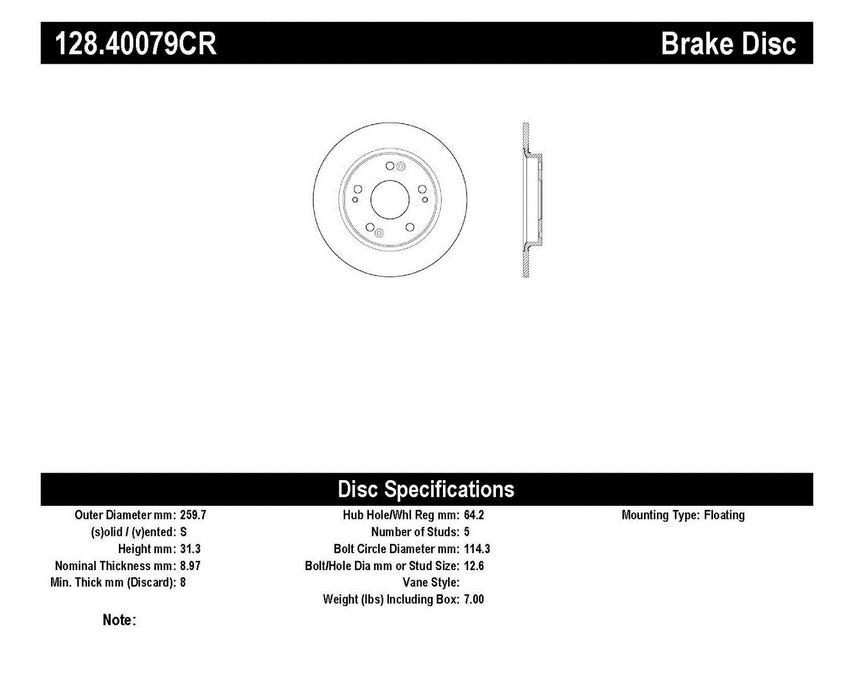 StopTech 128.40079CR StopTech Sport Cryo Drilled Brake Rotor; Rear Right - Truck Part Superstore