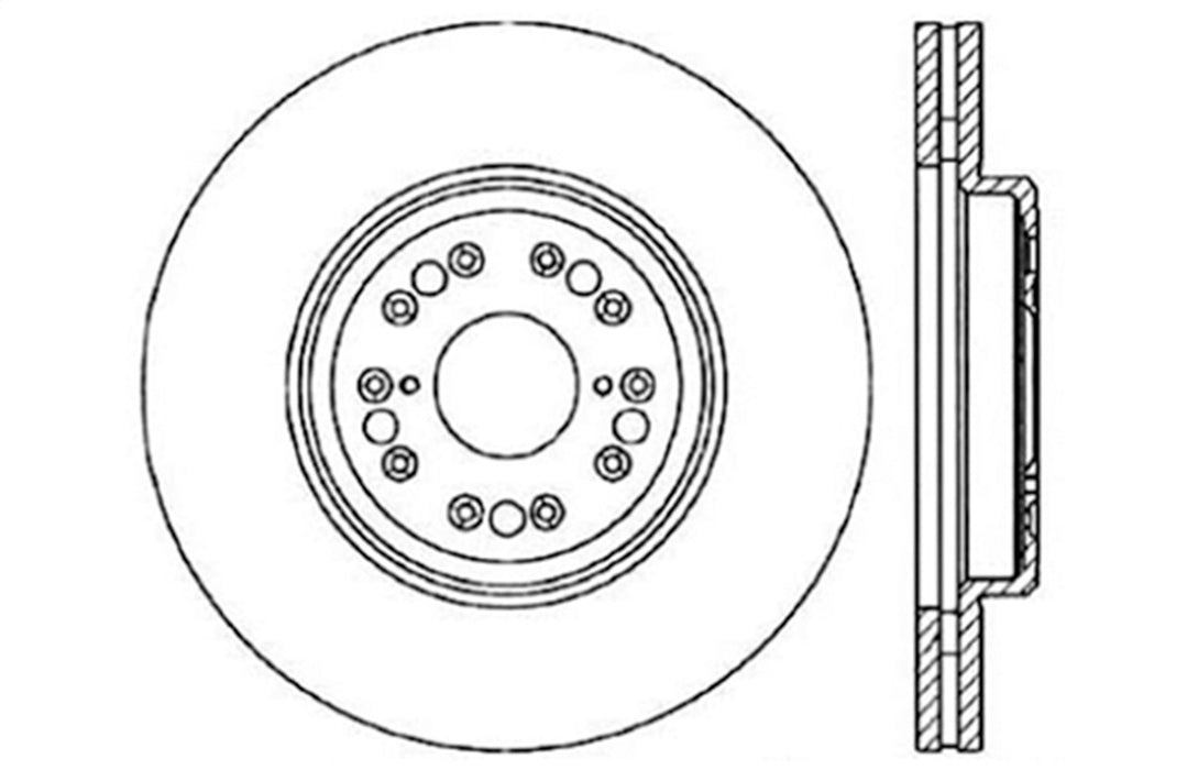 StopTech 128.44107L StopTech Sport Cross Drilled Brake Rotor; Front Left - Truck Part Superstore