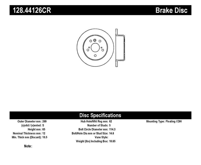 StopTech 128.44126CR StopTech Sport Cryo Drilled Brake Rotor; Rear Right - Truck Part Superstore
