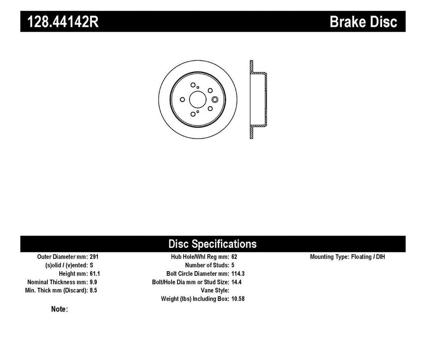 StopTech 128.44142R StopTech Sport Cross Drilled Brake Rotor; Rear Right - Truck Part Superstore